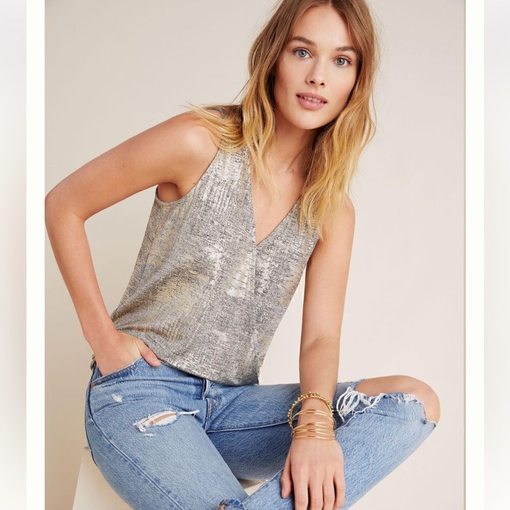 Anthropologie Sabrina Shimmer Top Size XS